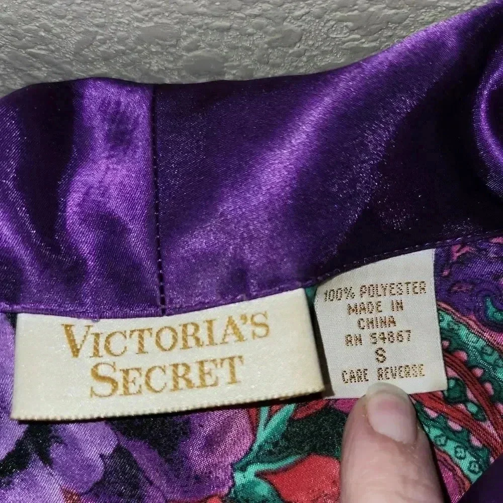 Vintage VS Victoria's Secret Gold Label Satiny Sexy Glam PJ Pajama Robe S or M